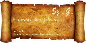 Szarvas Gusztáv névjegykártya